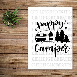 *2 for $20* Happy Camper vinyl decal Sticker Handcrafted